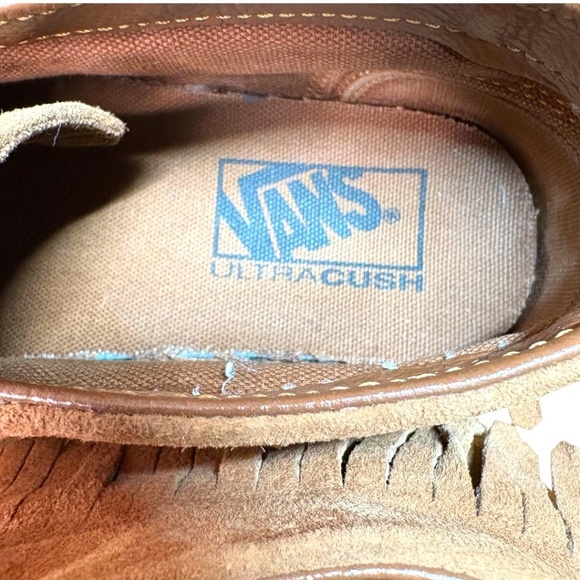 VANS Ultra Cush Moccasin Brown Suede Leather Fringed Chukka Sneaker Shoes Unisex - Picture 4 of 9